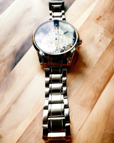 Orologio da uomo elegante KIMSDUN Prestige Meccanismo Trasparente ed Eleganza Sportiva, possibilità di personalizzazione con incisione