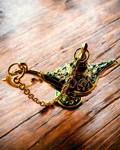 Piccola Lampada Magica di Aladino da 4 cm, portachiavi, 6 varianti di colore - Ricordi Incantati, personalizzazione con incisione