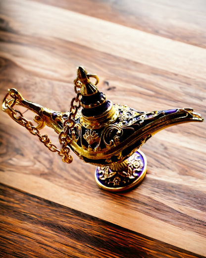 Piccola Lampada Magica di Aladino da 4 cm, portachiavi, 6 varianti di colore - Ricordi Incantati, personalizzazione con incisione