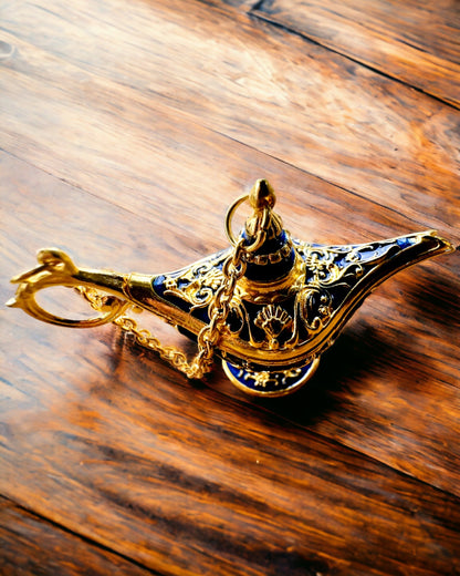 Piccola Lampada Magica di Aladino da 4 cm, portachiavi, 6 varianti di colore - Ricordi Incantati, personalizzazione con incisione
