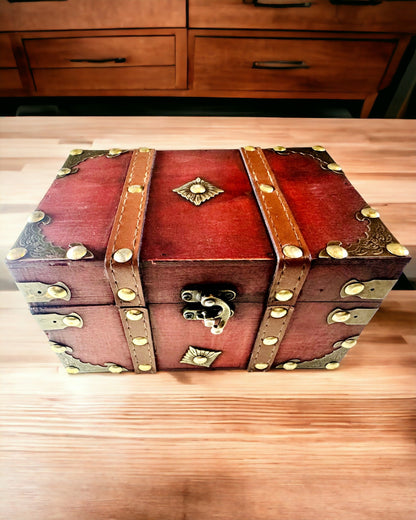 Holzkiste 'Piraten-Schatztruhe' – Vintage-Schmuck- und Krimskramskiste