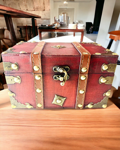 Holzkiste 'Piraten-Schatztruhe' – Vintage-Schmuck- und Krimskramskiste