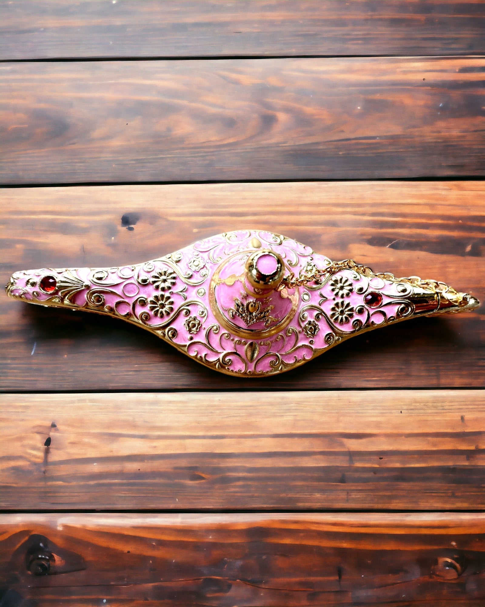 Lampe Magique d'Aladin avec Option de Gravure - Variante Rose, entrelacée d'or