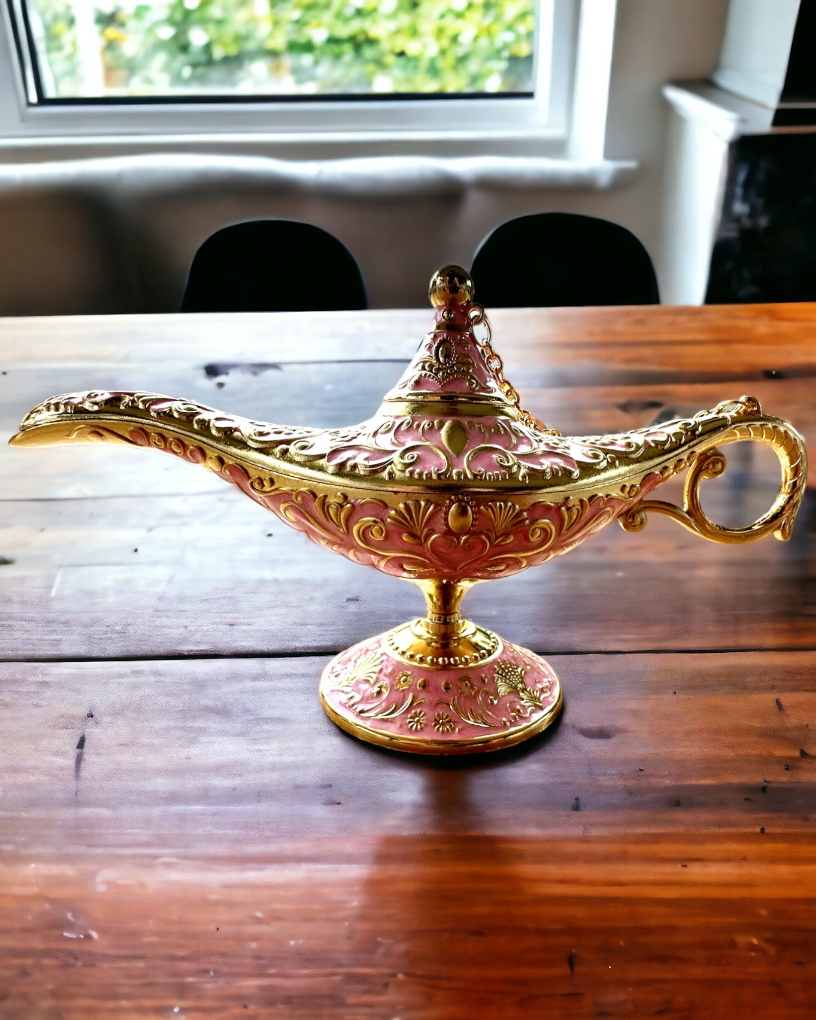 Lampe Magique d'Aladin avec Option de Gravure - Variante Rose, entrelacée d'or