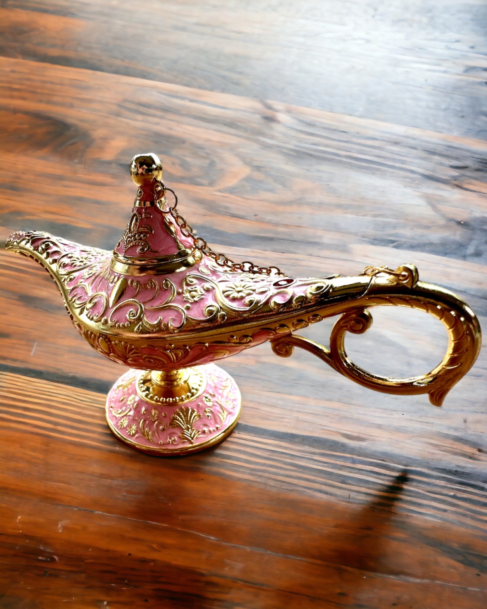 Lampe Magique d'Aladin avec Option de Gravure - Variante Rose, entrelacée d'or