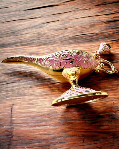 Lampe Magique d'Aladin avec Option de Gravure - Variante Rose, entrelacée d'or