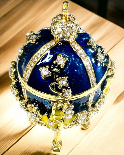 Schmuckkästchen 'Kaiserliches Ei' Faberge – Vintage-Stil, Dekorative Aufbewahrungsbox für Accessoires