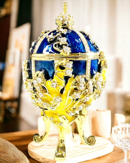 Schmuckkästchen 'Kaiserliches Ei' Faberge – Vintage-Stil, Dekorative Aufbewahrungsbox für Accessoires