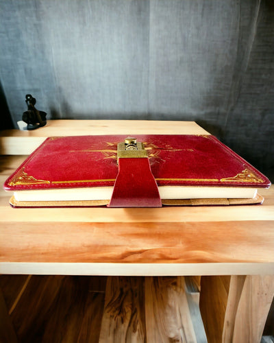 Taccuino Premium con Lucchetto a Combinazione A5 - Stile Vintage con Bussola, Design Giapponese, Articoli di Cancelleria per Studenti e Business. Personalizzazione con Incisione