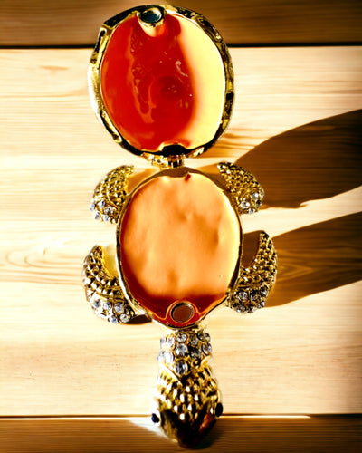 Szkatułka "Żółwiowa Rodzinka" - colore verde, personalizzazione con incisione