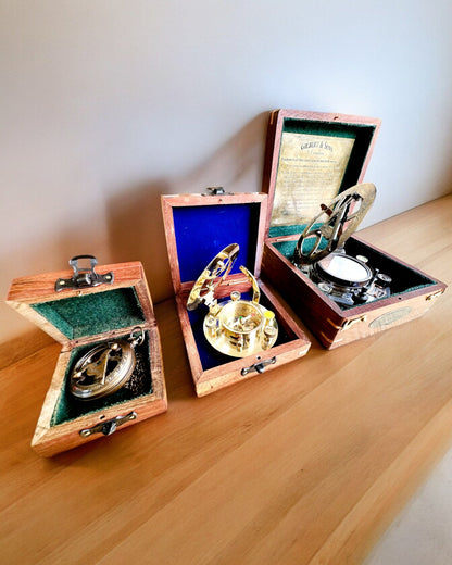 Wooden Box for Compass "Navigator" - personalization with engraving available