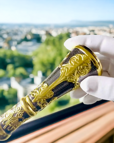 Canne de Luxe avec Poignée Dorée en Forme de Fleur – Élégante et à la Mode, 93 cm