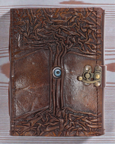 Arbor Oculus – Leather Notebook “Tree of Life” with the Evil Eye