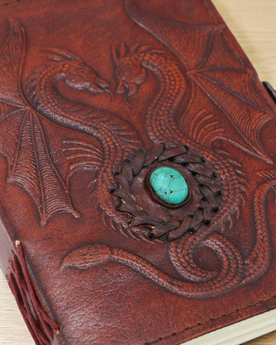 Leather Notebook Two Dragons Arcana – Esoteric Diary 17,5 × 12,5 cm