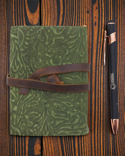 Green Maze Vintage – taccuino in pelle con pagine anticate 12,7 × 8,9 cm