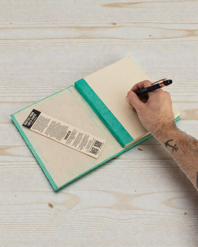 Notatnik in mini piastrelle Lokta – Grande (21x15cm) – 45 fogli – Include segnalibro – Verde acqua