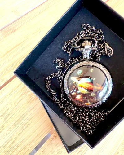 Cosmic Pocket Watch "Galactic Secret", personalized with engraving for a gift