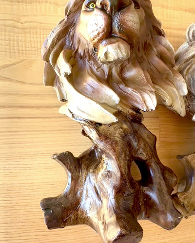 Lion Courage Resin Figurine, 28 cm tall, with engraving option for a gift