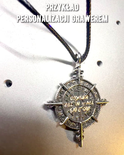 Amulette "Wojownik Północy" - Boussole Viking, possibilité de personnalisation avec gravure pour cadeau, 2 variantes au choix