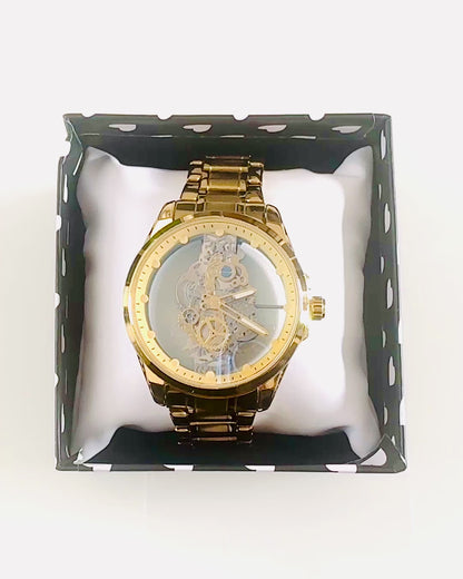 Orologio Sportivo da Uomo con Meccanismo al Quarzo Trasparente e Reversibile e Bracciale in Alluminio – Ideale come Regalo. Personalizzazione con Incisione