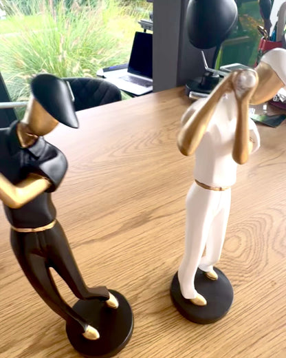 Figurine de golfeur « Swing Élégance », 24 cm de hauteur, décorative avec possibilité de gravure pour cadeau