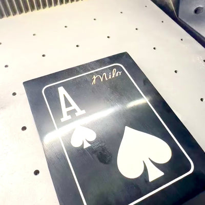 Elegant Card Game Set with Personalized Engraving in Black Resin and MDF Box