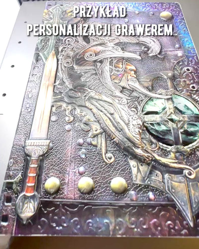 Chronique du Guerrier Carnet avec Motif de Chevalier, carnet personnalisable avec gravure pour cadeau