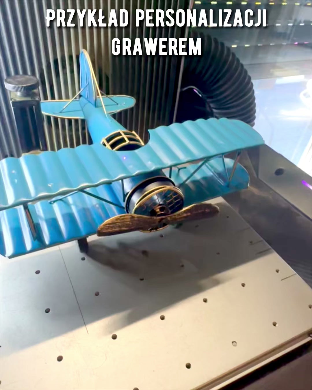 Modello in metallo dell'aereo Blue Baron – retrò, per regalo, con opzione di incisione