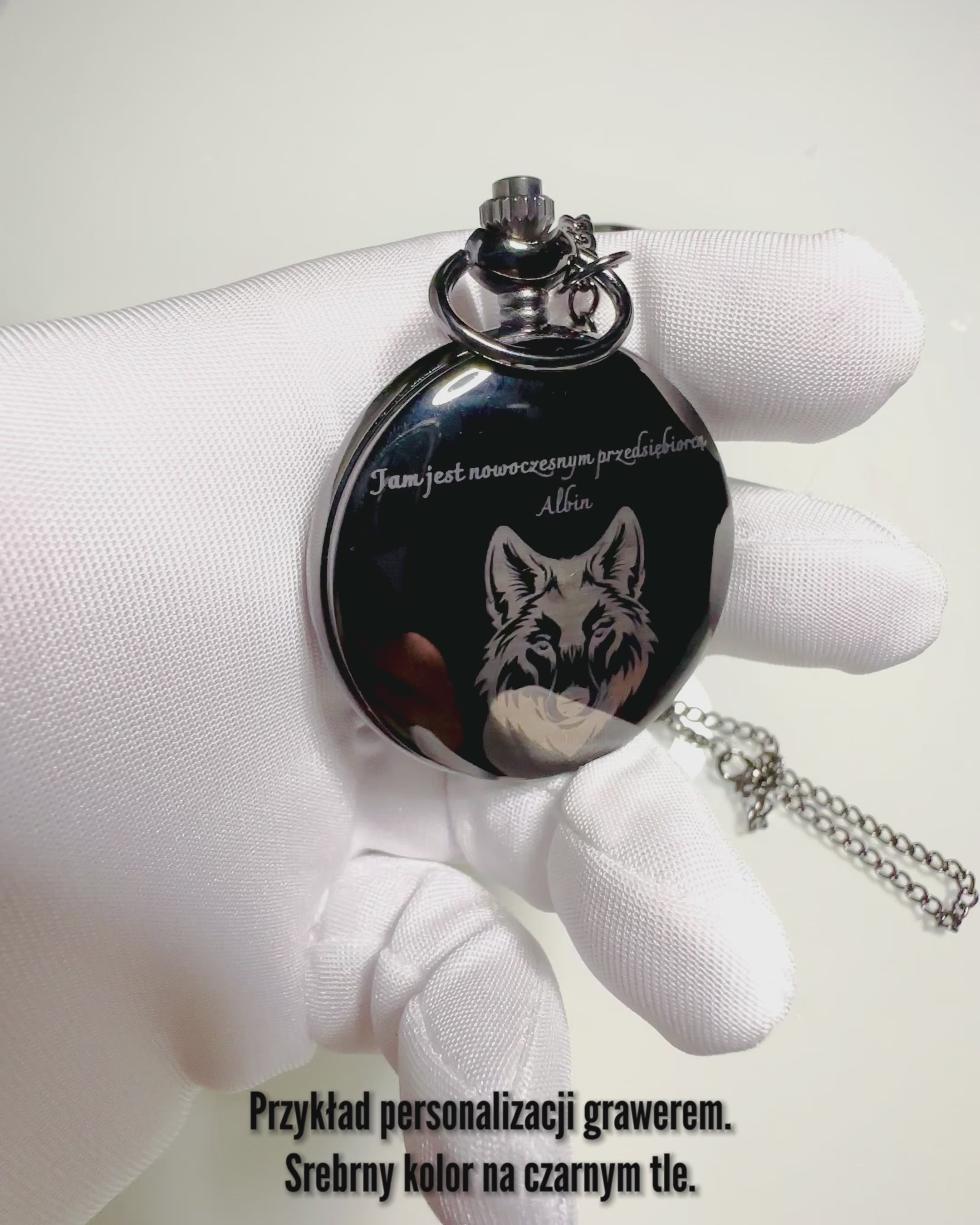 Montre de Poche Mécanique Classique à Double Couvercle – Manuel, Noir, personnalisation avec gravure