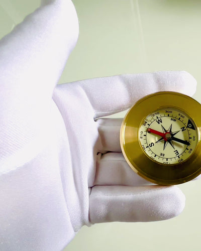 Brass Navigational Compass with Engraving Option, Classic Design – 5 cm