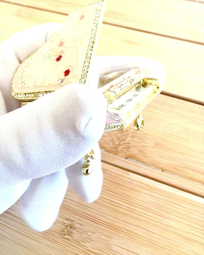 Elegant jewelry box "Mini Piano - Roses of Classics" - with engraving option for a gift