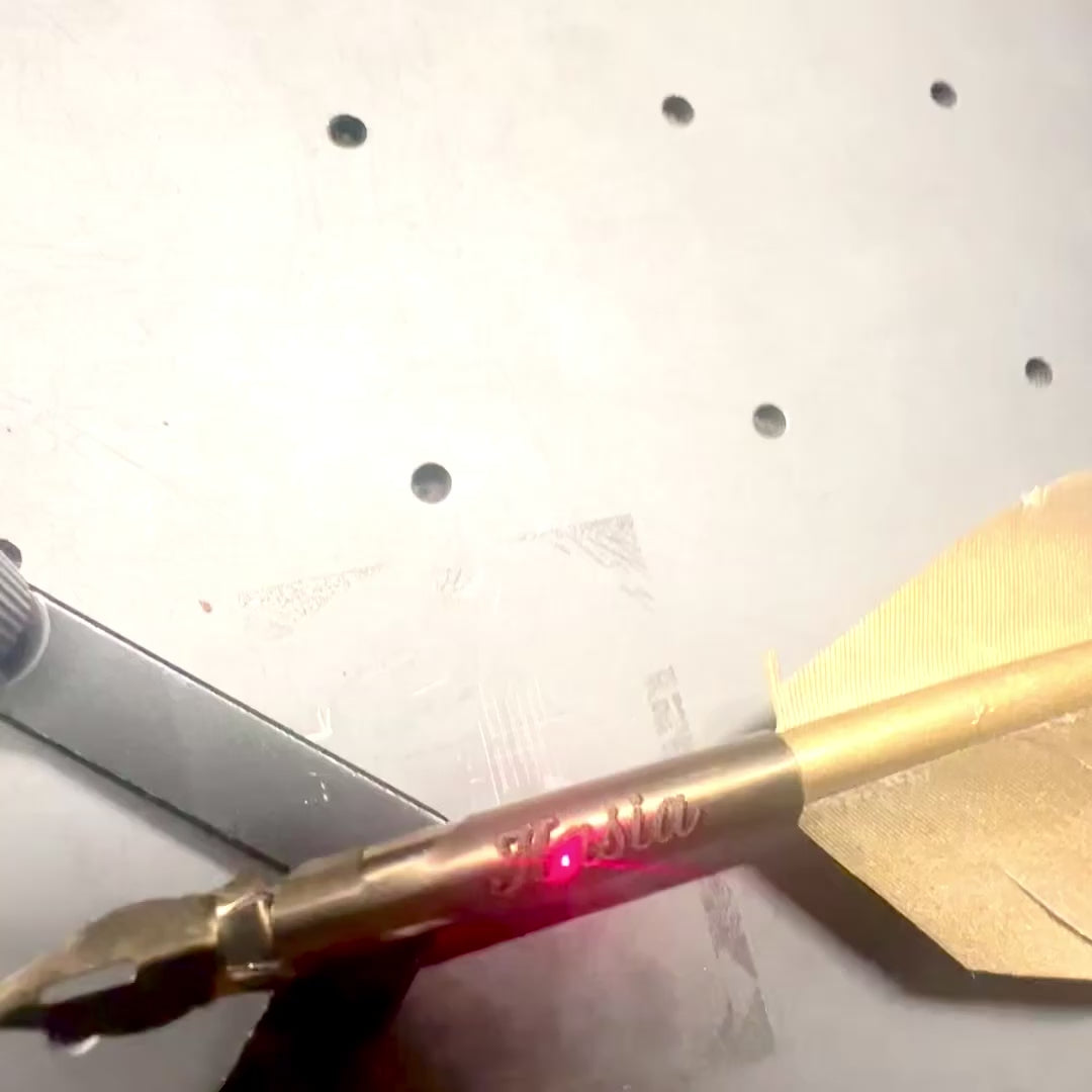 Gold goose feather calligraphy pen with option for personalized engraving
