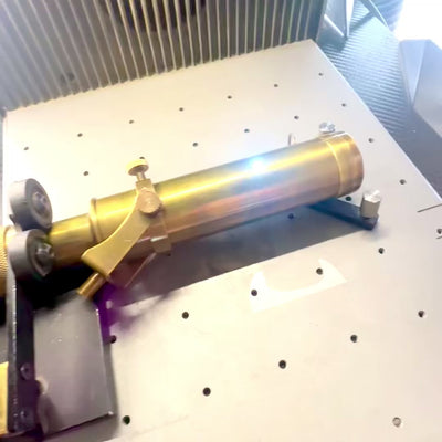 Retro Brass Telescope on Wooden Tripod with Adjustable Height and Engraving Option