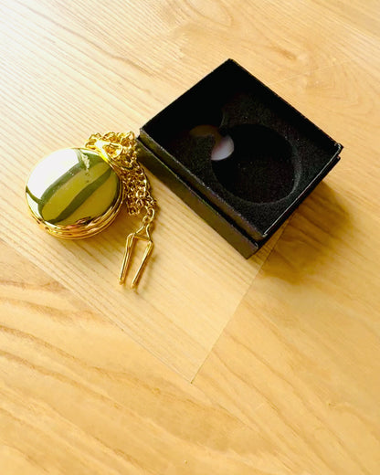 Grand Elegance Pocket Watch with Double Cover, Manual, Gold Color, with Engraving for Gift