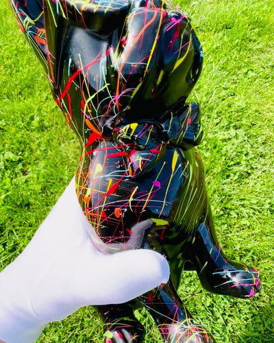 Colorful Artistic Pup - Hand-Painted French Bulldog, personalized with engraving, perfect as a gift