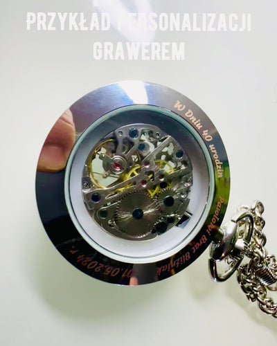 Montre de Poche Mécanique Exclusive Argentée de Style Rétro, Étanche - Élégance pour Chaque Occasion, avec Gravure