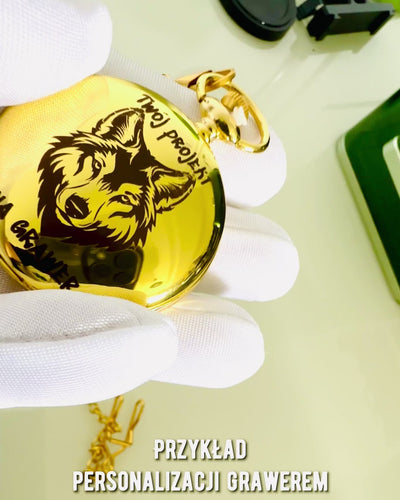 Goldfarbene Vintage-Taschenuhr mit Gravurmöglichkeit