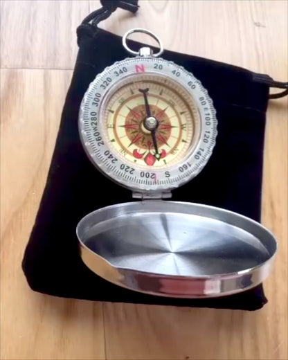 Boussole en Laiton Imperméable avec Effet Luminescent - Indispensable pour la Randonnée et le Camping, personnalisation par gravure