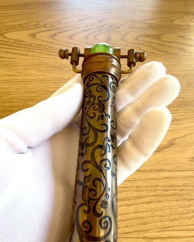 Caleidoscopio Vintage “Emerald Dreams”, 15 cm – fatto a mano, con possibilità di personalizzazione tramite incisione come regalo