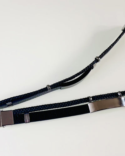 Bracciale da Uomo in Pelle PU e Acciaio Inossidabile con Possibilità di Incisione – Disponibile in Due Varianti di Colore