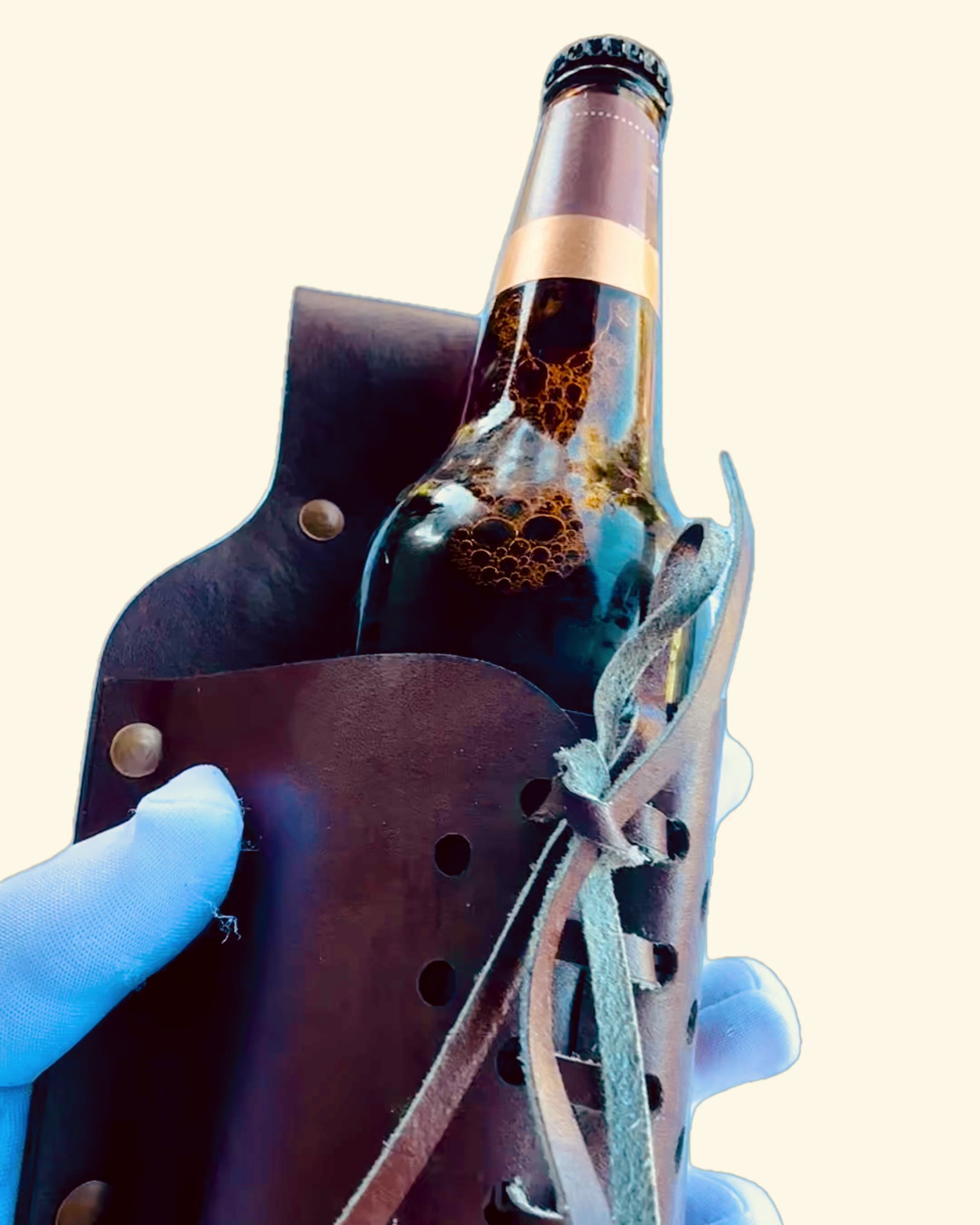 Leather Bottle Cover "LeatherCraft Elegance" - personalization available