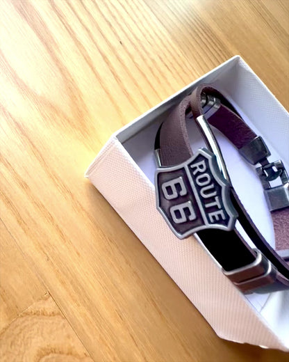 Traveler's Bracelet Route 66 - customizable with engraving