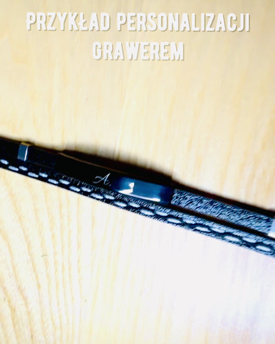 Braccialetto Sportivo in Pelle PU e Acciaio Inossidabile con Possibilità di Incisione – 3 Colori