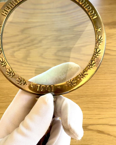 Lente d'Ingrandimento in Ottone Navigator 1941 con Custodia in Pelle – Fatto a Mano, Premium, possibilità di personalizzazione per regalo