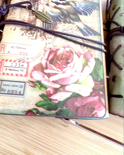 Vintage Memoire Notizbuch mit personalisierter Gravur - 3 Designs zur Auswahl, Notizbuch als Geschenk