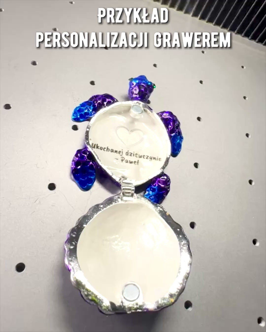 Tesoro Magico della Tartaruga - Cassetta per Gioielli con possibilità di personalizzazione tramite incisione, regalo