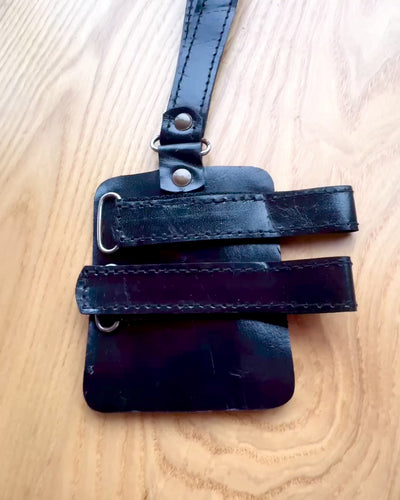 Housse Panthère Noire pour Canne avec Option de Gravure - Fait Main en Cuir Naturel