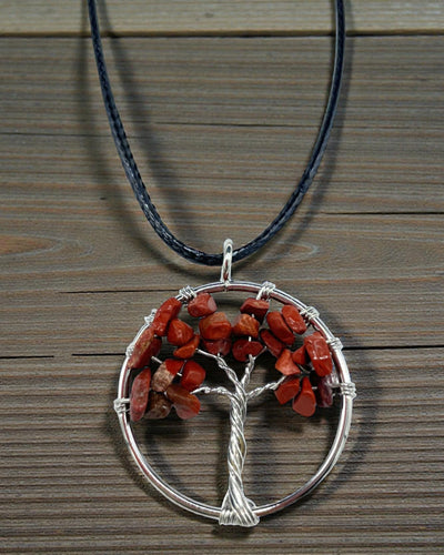 Tree of Life Necklace Strength and Stability – Red Jasper