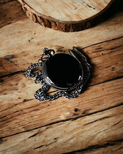 Montre de Poche Mécanique Classique à Double Couvercle – Manuel, Noir, personnalisation avec gravure