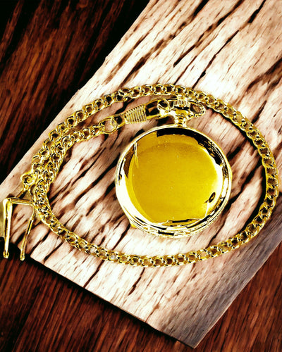 Montre de Poche Mécanique Classique à Double Couvercle, Manuelle, Couleur Or, avec Gravure